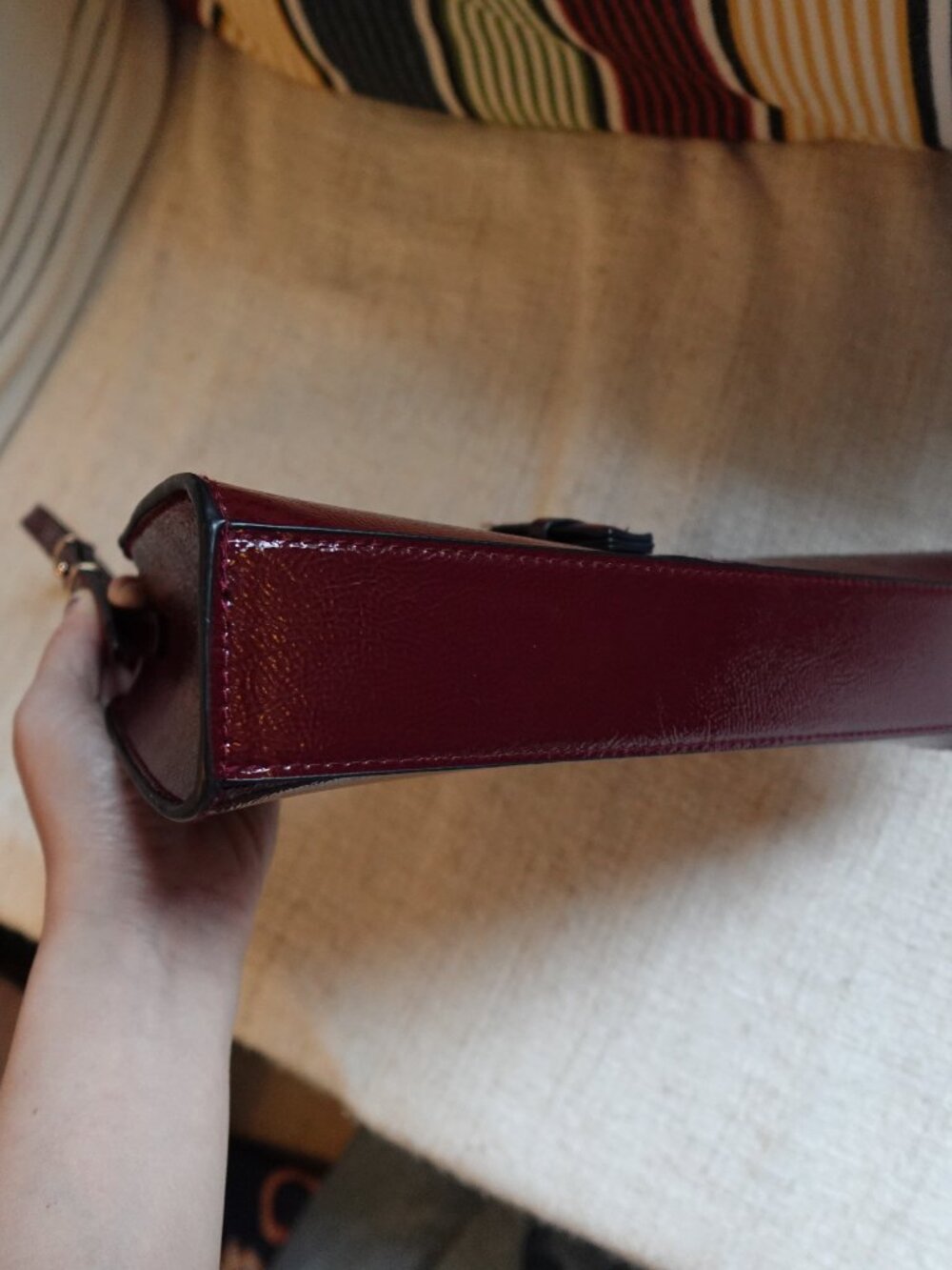 H&M Burgund Patent Leather Shoulder Bag - Picture 5 of 8